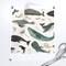 Whale Sea Life Ocean Green Charcoal Gray Swimming Nautical Animals Whimsical Beach Watercolor Trendy Custom Printed Fabric by Spoonflower Various Fabrics by the Yard or Fat Quarter
